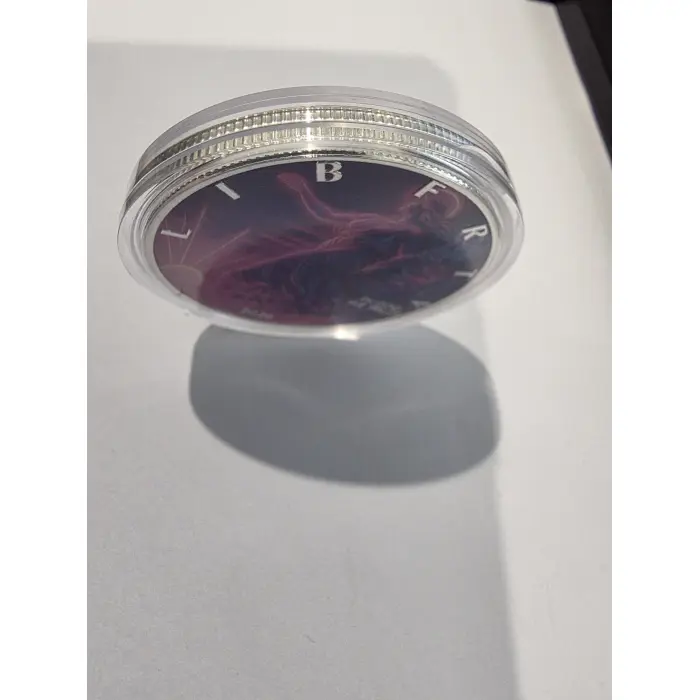 1oz silver plated Coloured Copper "neon liberty"