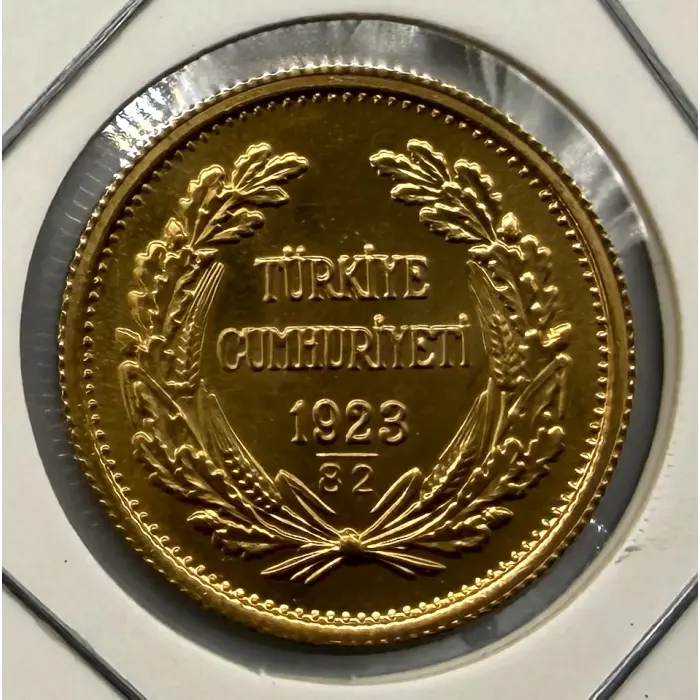 1982 Turkey 100 Kurus Ataturk Gold Coin 22ct 7.216g 6.615g AGW Cumhuriyet