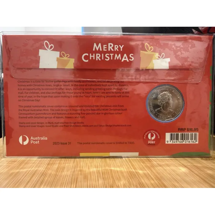 2023 Australia PNC - Merry Christmas - RAM 50c Coloured Coin