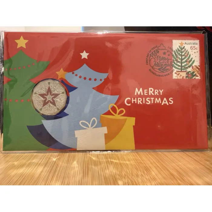 2023 Australia PNC - Merry Christmas - RAM 50c Coloured Coin