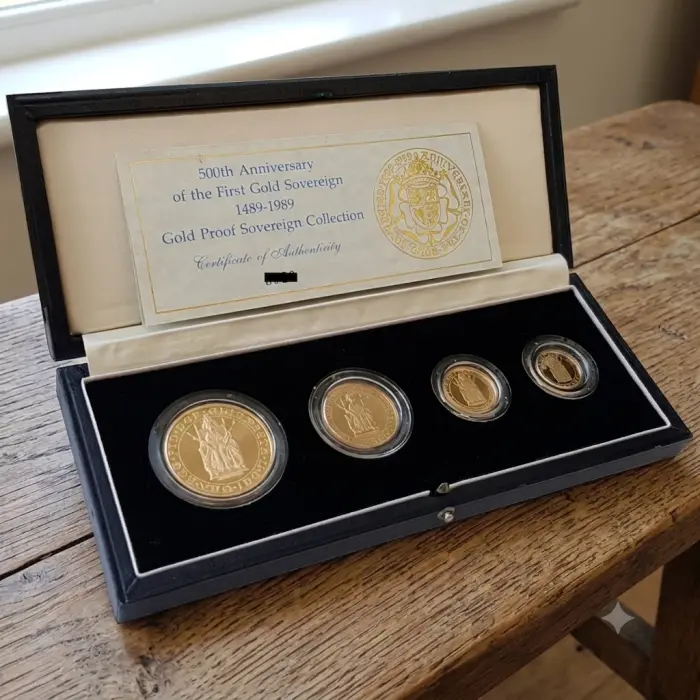 1989 Royal Mint 500th Anniversary Gold Proof Sovereign 4-Coin Collection