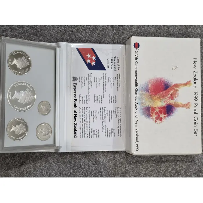 New Zealand - 1989 - Annual Proof Coin Set - with silver $1