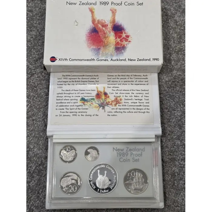 New Zealand - 1989 - Annual Proof Coin Set - with silver $1