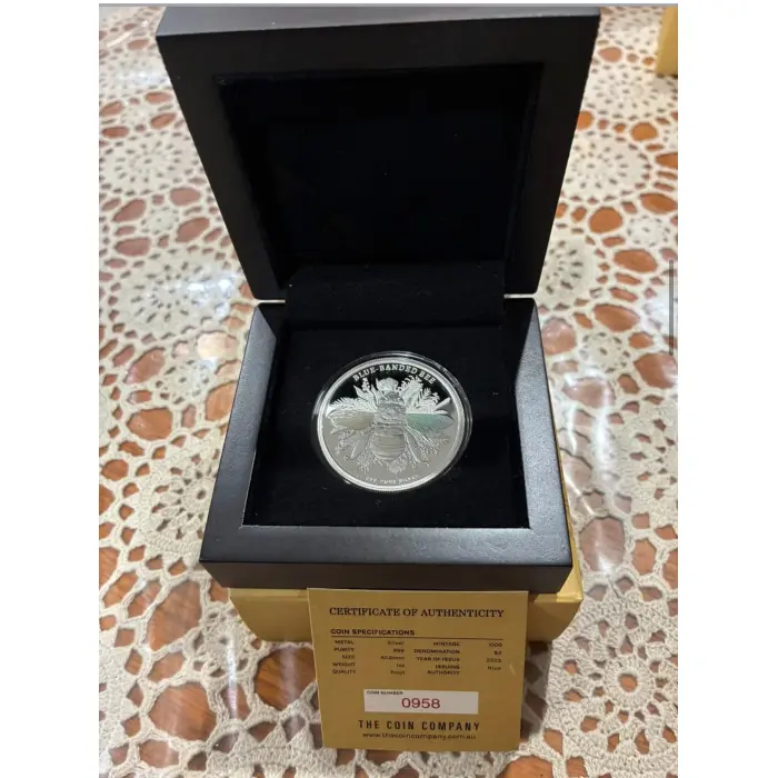 COMPLETE SET OF 5 AUSTRALIAN NATIVE BEE 1 oz SILVER PROOF HOLOGRAM COINS