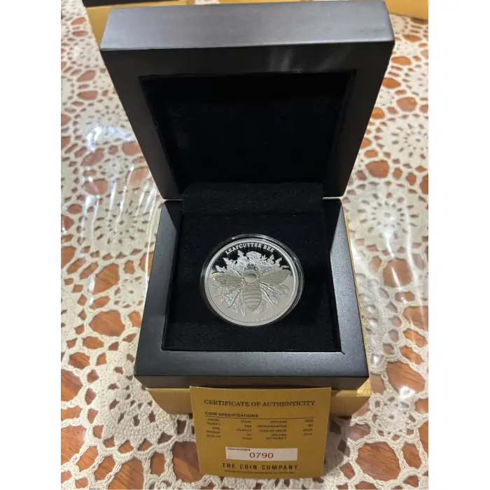 COMPLETE SET OF 5 AUSTRALIAN NATIVE BEE 1 oz SILVER PROOF HOLOGRAM COINS