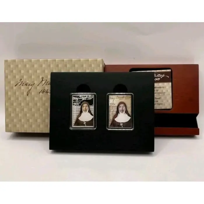 2010 60 Cent Fine Silver Proof Stamp/Coin Set - Mary MacKillop Canonisation