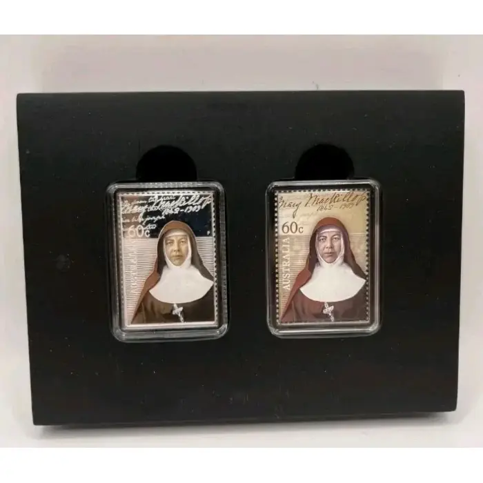 2010 60 Cent Fine Silver Proof Stamp/Coin Set - Mary MacKillop Canonisation