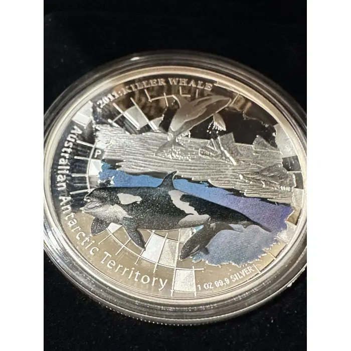 2011 AUSTRALIAN ANTARCTIC TERRITORY - Killer Whale - 1oz Silver Proof Coin