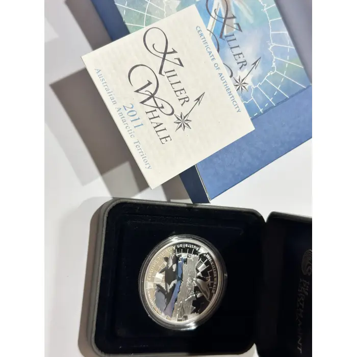 2011 AUSTRALIAN ANTARCTIC TERRITORY - Killer Whale - 1oz Silver Proof Coin