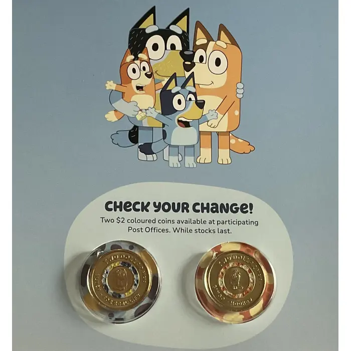 2026 Bluey $2 UNC COLOURED TILL COINS (5 BLUEY & 5 BINGO)