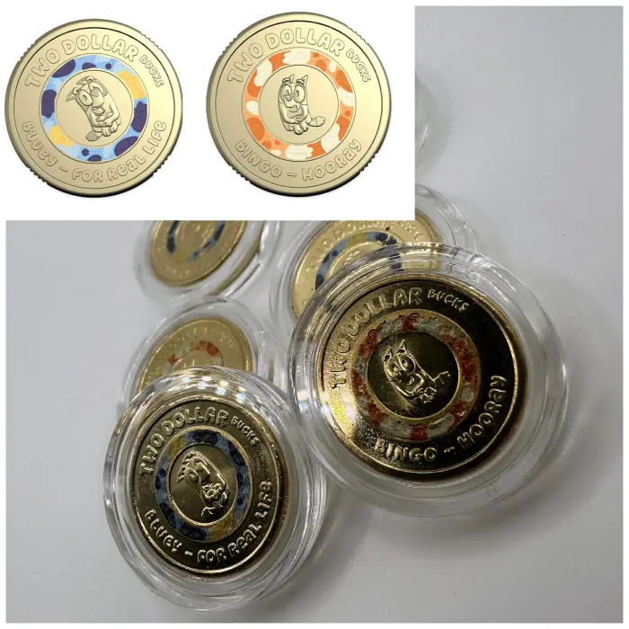 2x UNC 2026 Bluey $2 Coins (Bingo & Bluey)- In Lighthouse Capsules (Full Set)