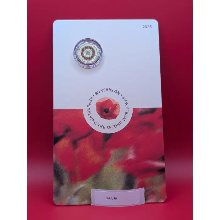 2025 Remembrance 80th Anniversary of WWII $2 Red Poppy Wreath C Mintmark Carded.