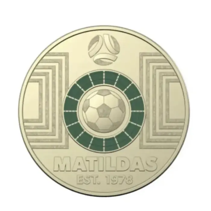 $2 2023 Matildas - DARK Green 1978 Lightly Circulated Coloured AUS TWO DOLLAR Co