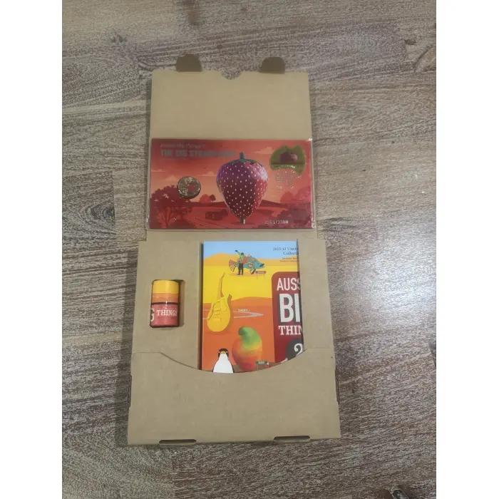 2025 THE BIG STRAWBERRY PNC +AUSSIE BIG THINGS 2 - 12 COIN FOLDER SET