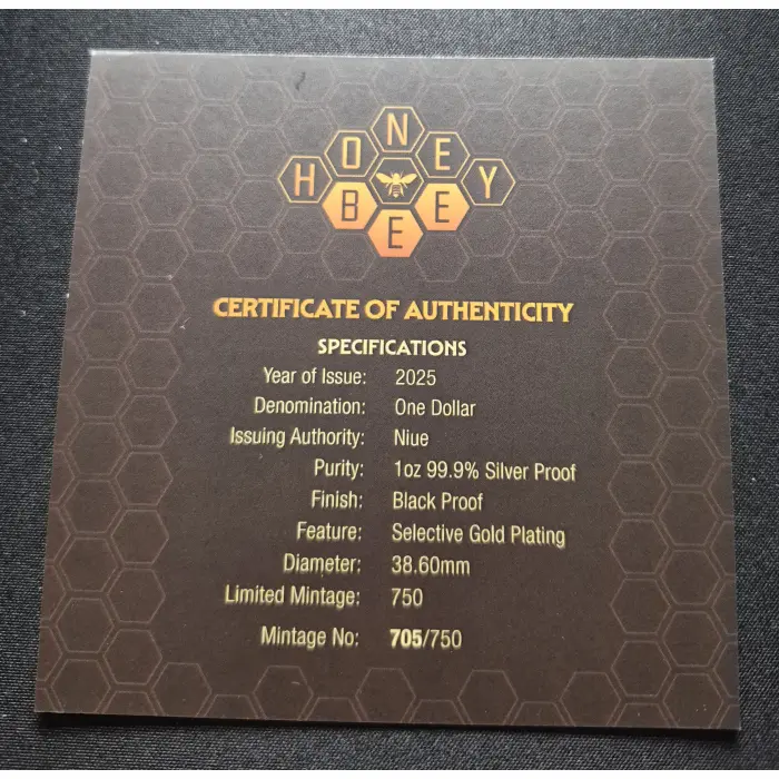 2025 Honey Bee 🐝  Black Proof 1oz