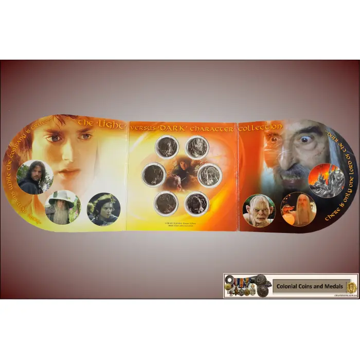 NZ. 2003 - 50c Load of the Ring 6 Coins Set 'The light versus Dark Character'