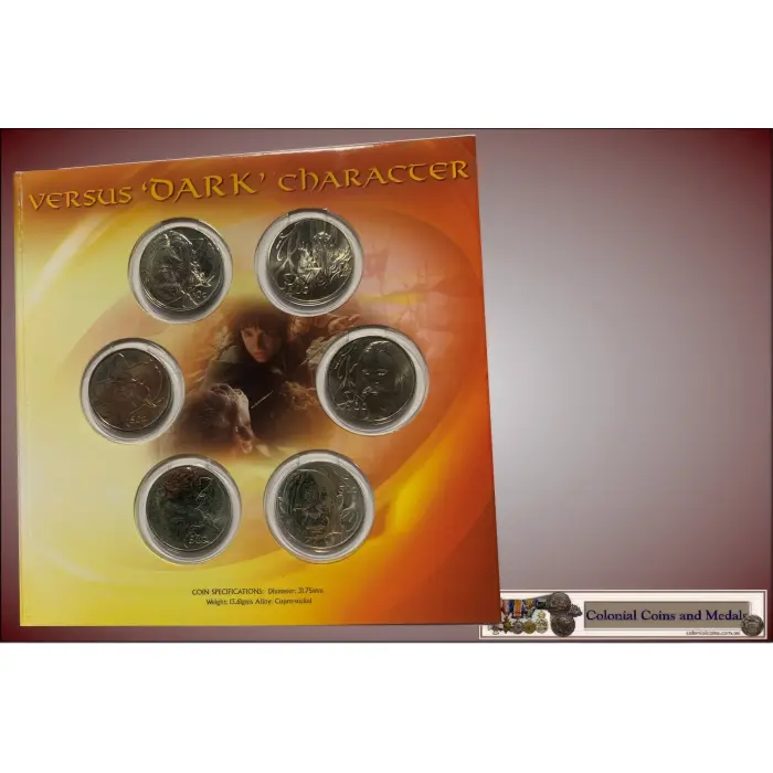 NZ. 2003 - 50c Load of the Ring 6 Coins Set 'The light versus Dark Character'