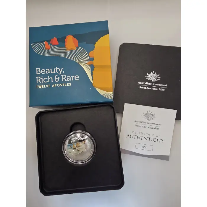 2023 Beauty, Rich and Rare - Twelve Apostles Curved Colour $5 Silver Proof Coin