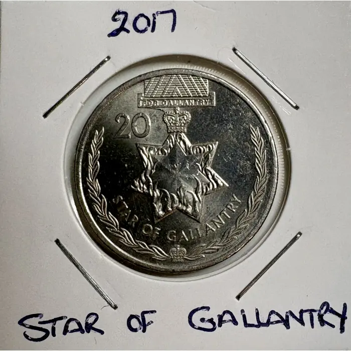 2017 20 Cent "Star of Gallantry" ANZAC CENTENARY CIRCULATED #1 In Great Cond.