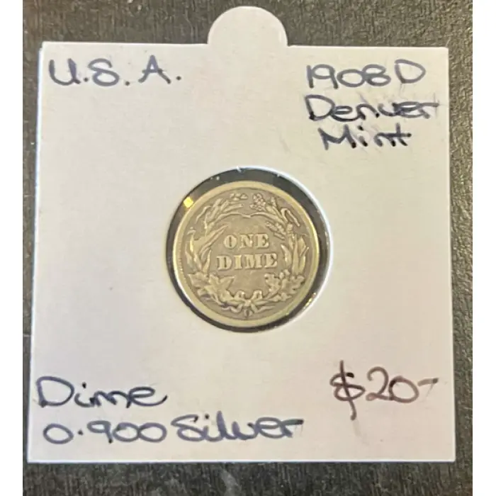 United States – 1908-D Barber Dime
