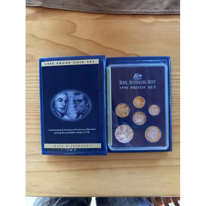 1998 Proof Coins - 6 Coin Set - Flinders and Bass 