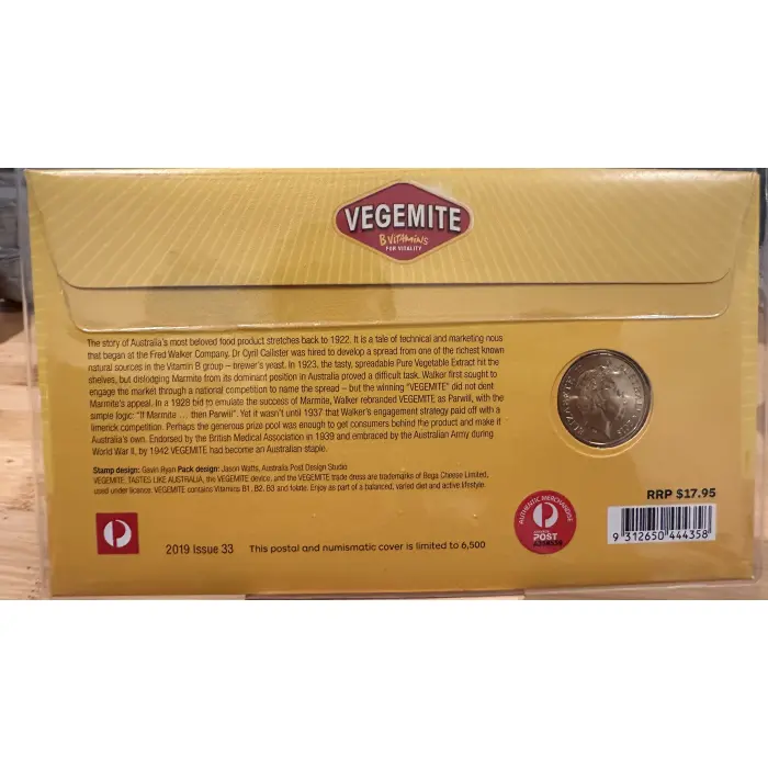 2019 $1 One Dollar Coin PNC - 'V' for Vegemite Uncirculated - RAM Alphabet