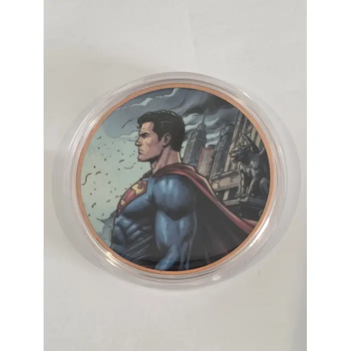 1oz colourised copper -Superman and Batman
