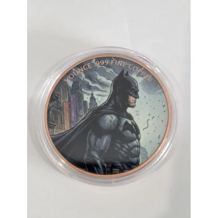 1oz colourised copper -Superman and Batman