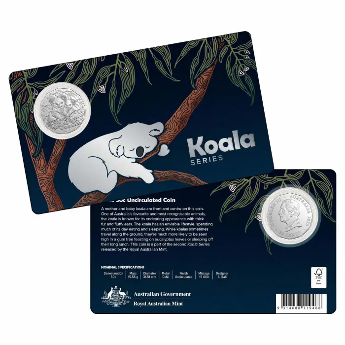 Koala Series - Uncirculated Coin 2025 50c Uncirculated Coin 2025