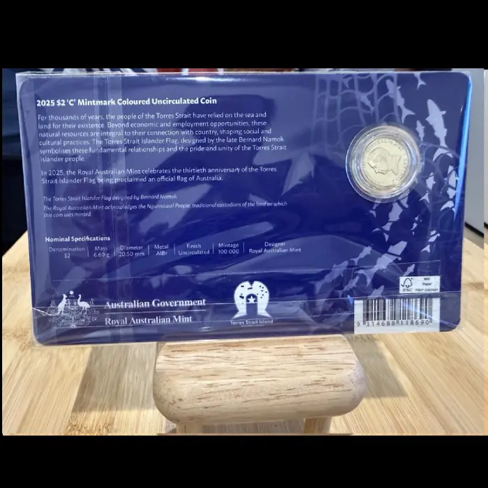 Torres Strait Islander C Mintmark Flag 30 Years Two Dollar $2 Coin Australia UNC