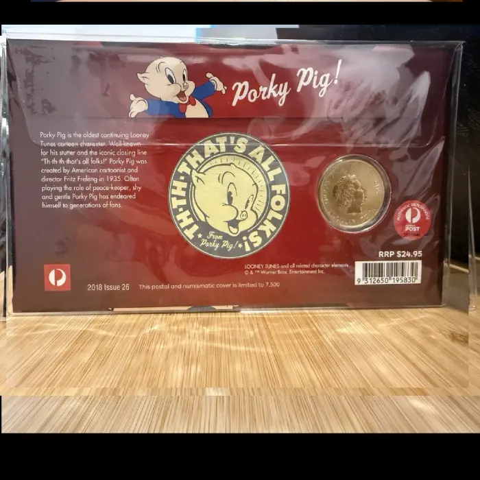 2018 Porky Pig Thats all Folks Looney Tunes Australia Post PNC $1 One Dollar NEW