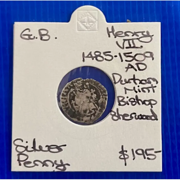 Great Britain – Henry VII (1485–1509) Hammered Silver Penny  Durham Mint