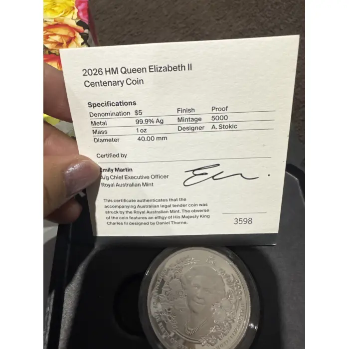 $5 Silver Proof coin Her Majesty 2026