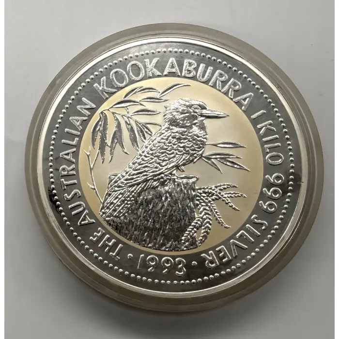 1993 Perth Mint Australian Kookaburra 1 kilo 99.9% silver coin