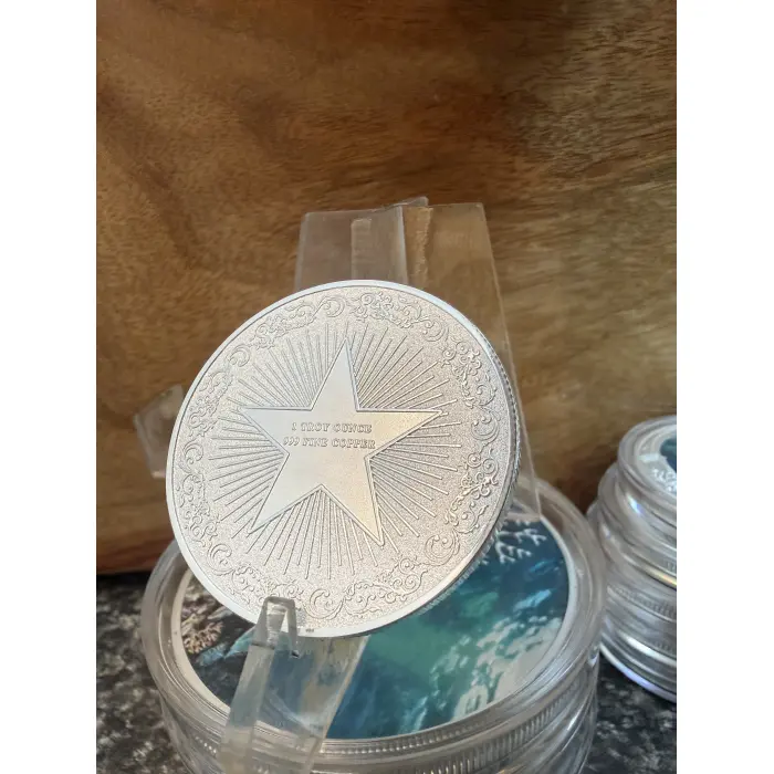 1oz Copper Silver Plated Great White Shark Coin