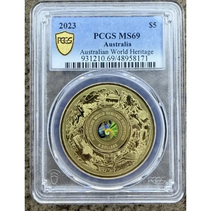 2023 $5 Australian World Heritage Coin PCGS MS69
