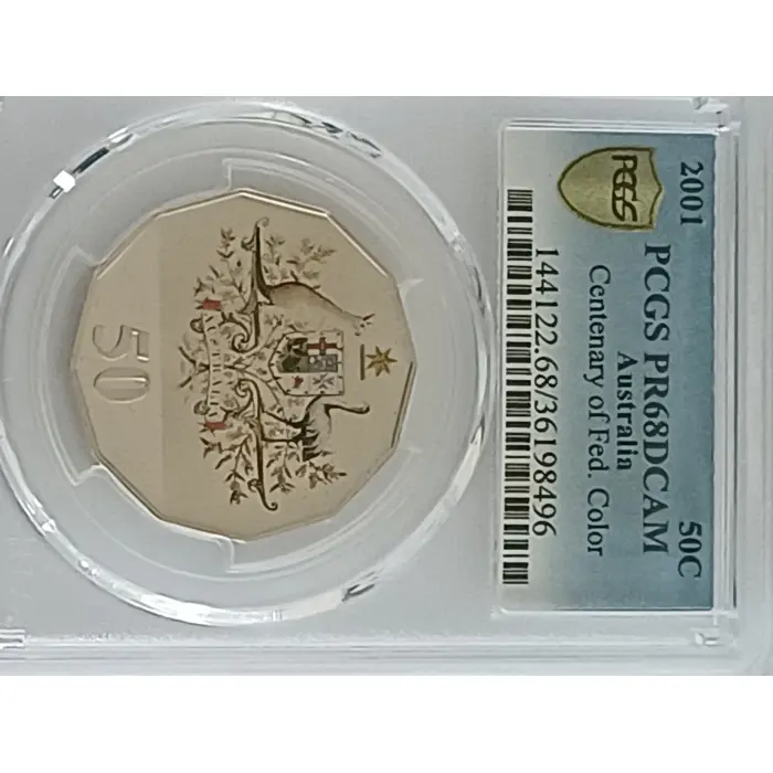 2001  coloured  proof Fed 50c PCGS PR69