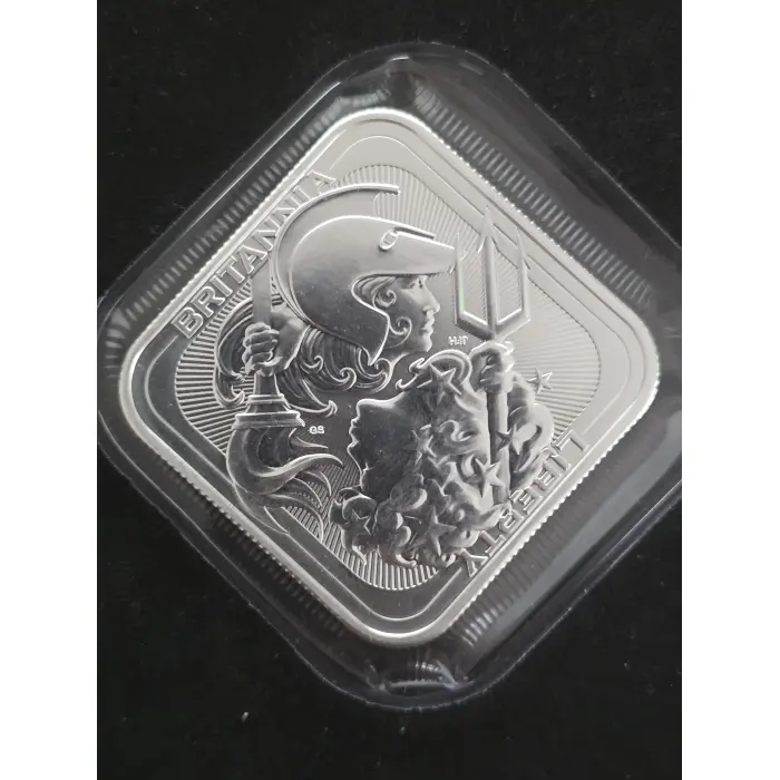2025 Royal Mint 1oz silver square bar "Britannia and Liberty" 70k mintage