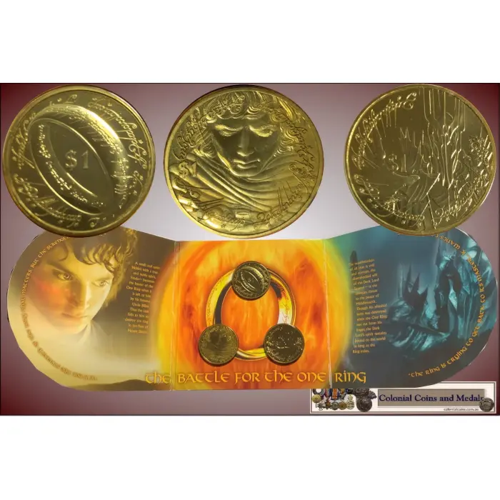 NZ. 2003 $1 Load of the Rings Three Coins Set 'The Battle for the One Ring'