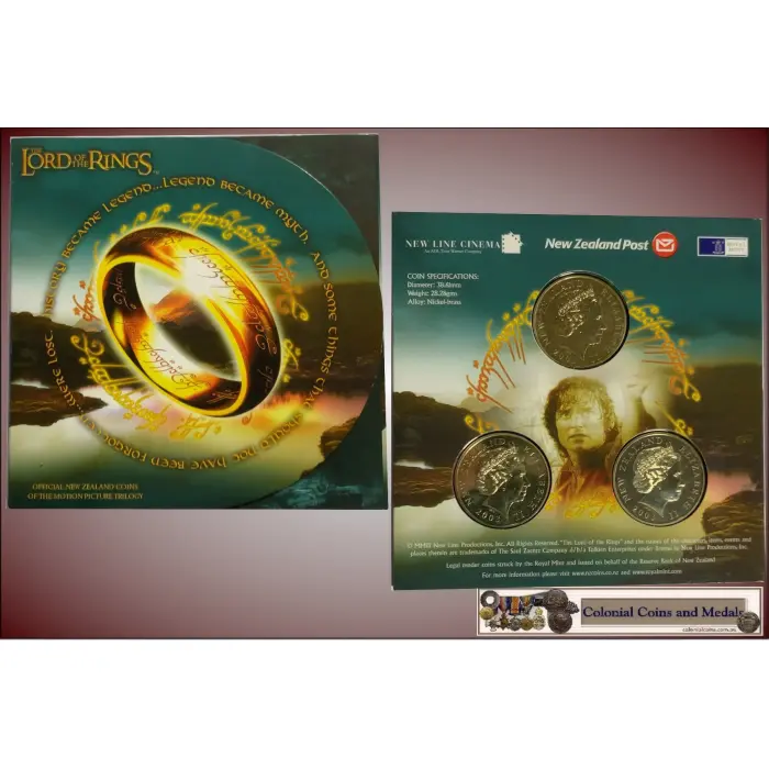 NZ. 2003 $1 Load of the Rings Three Coins Set 'The Battle for the One Ring'