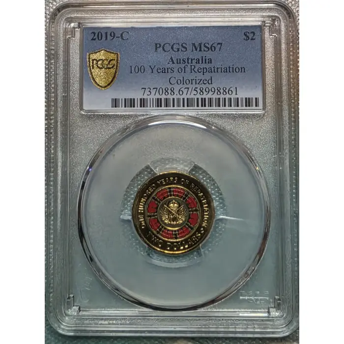 PCGS MS 67 - 2019-C $2 100 Years of Repatriation Colorized