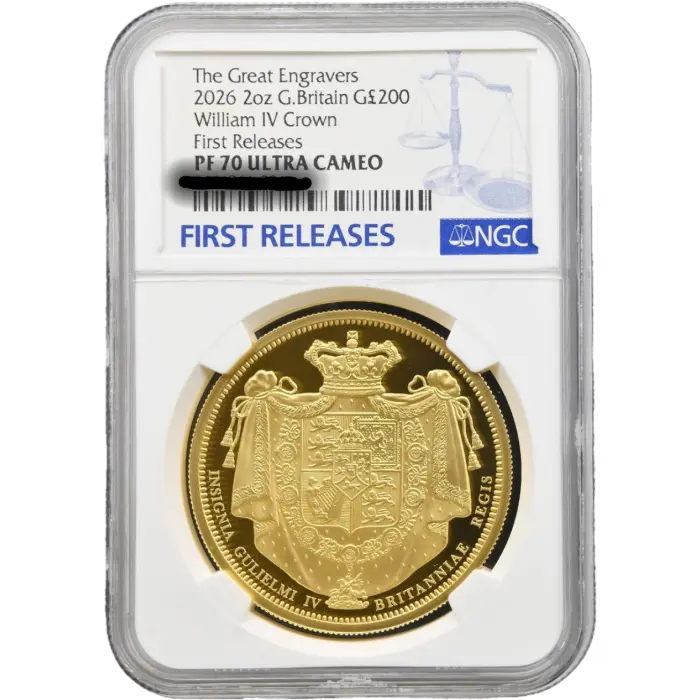 2026 William IV 1831 Crown Two Ounce Gold Proof Great Engravers Coin
