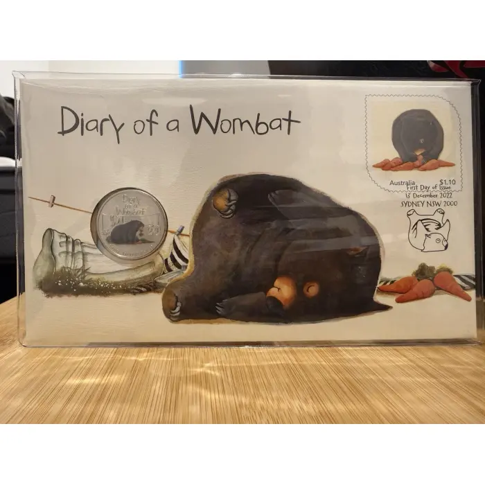 Australia 2022 Diary of a Wombat 20c Coloured Coin PNC