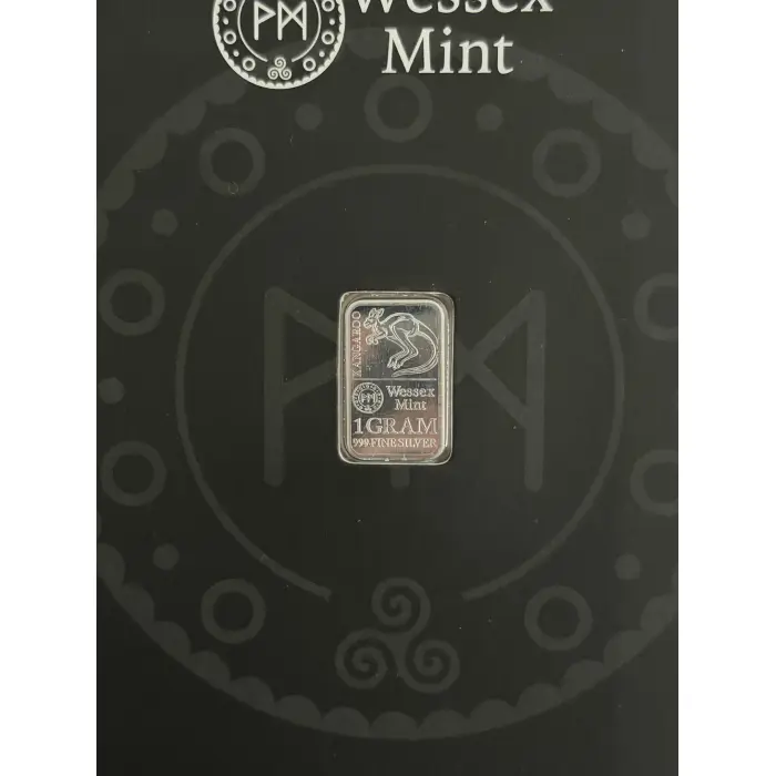 1g 999 Solid Silver Bar - The Wessex Mint Blister Packs - choose from below