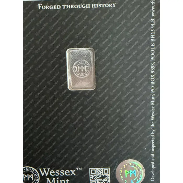 1g 999 Solid Silver Bar - The Wessex Mint Blister Packs - choose from below