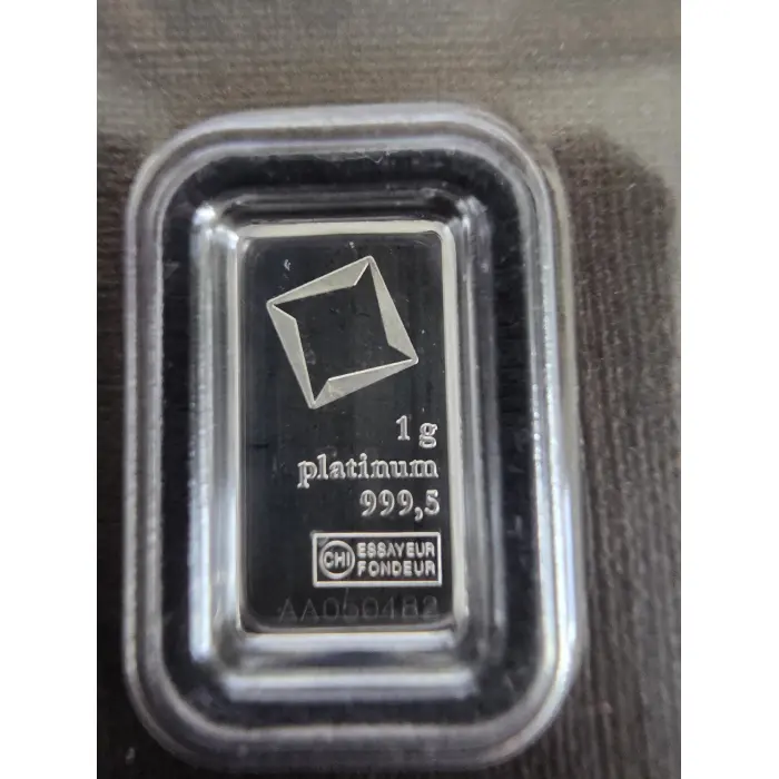 Valcambi suisse 1 gram PLATINUM bar, sealed with assay certificate