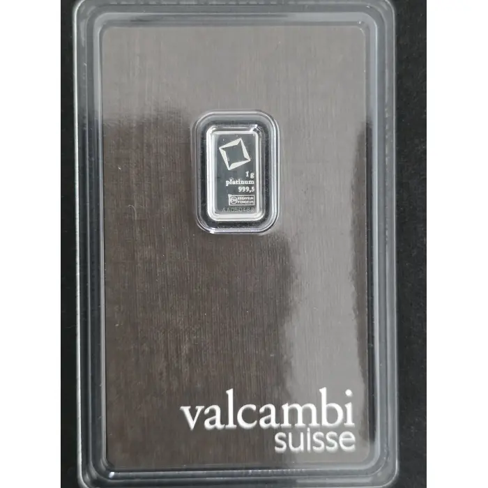 Valcambi suisse 1 gram PLATINUM bar, sealed with assay certificate