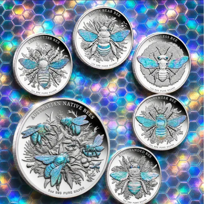 2026 Australian Native Bees 6 Coin Silver Proof Collection 1oz & 5oz Rare Set