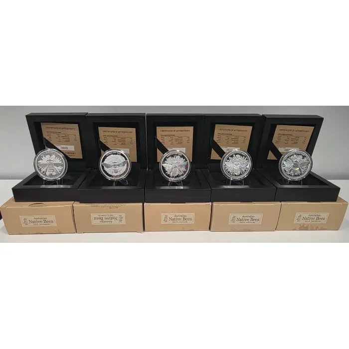 2026 Australian Native Bees 6 Coin Silver Proof Collection 1oz & 5oz Rare Set