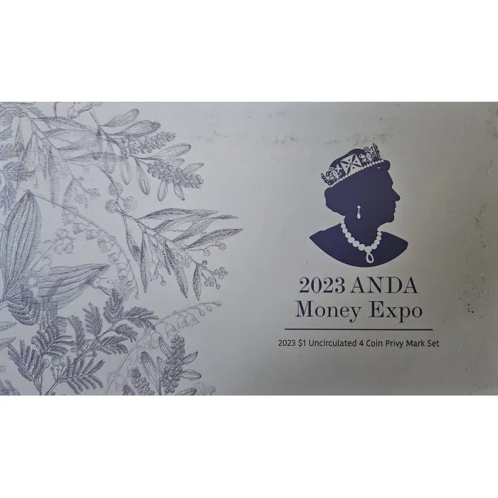 2023 ANDA MONEY EXPO $1 UNCIRCULATED 4 COIN MINT & PRIVY MARK SET 